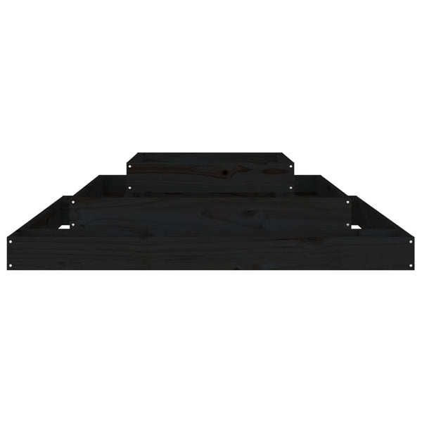 vidaXL Jardinière noire 110x110x27 cm Bois de pin massif