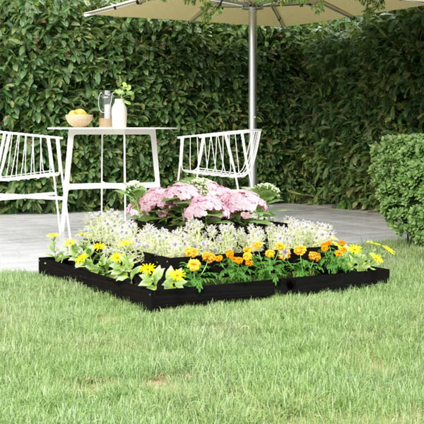 vidaXL Jardinière noire 110x110x27 cm Bois de pin massif