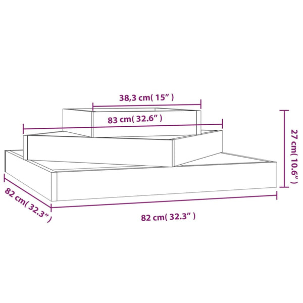 Pflanzkübel Massivholz Douglasie 83x83x27cm