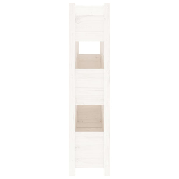 Weißer Pflanzkübel 112cm Kiefer Massivholz