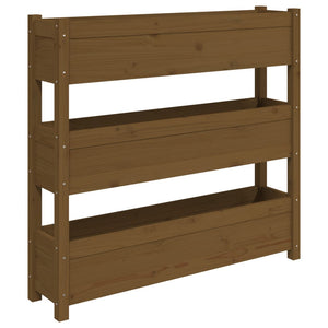 Pflanzkübel Honigbraun Kiefer Massivholz 112cm