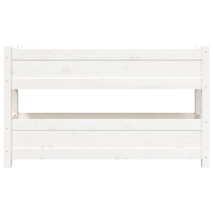 Weißer Pflanzkübel 112x25x66cm Kiefer Massivholz