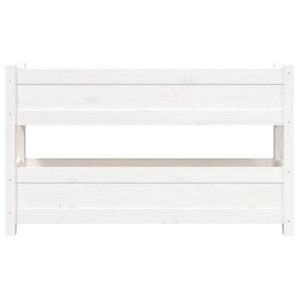 Weißer Pflanzkübel 112x25x66cm Kiefer Massivholz