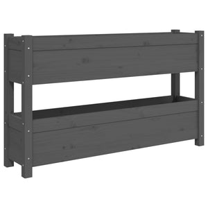 Grauer Pflanzkübel aus Kiefernholz, 112 cm