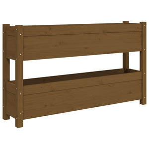 vidaXL Jardinière Bois de pin massif Marron miel 112x25x66 cm