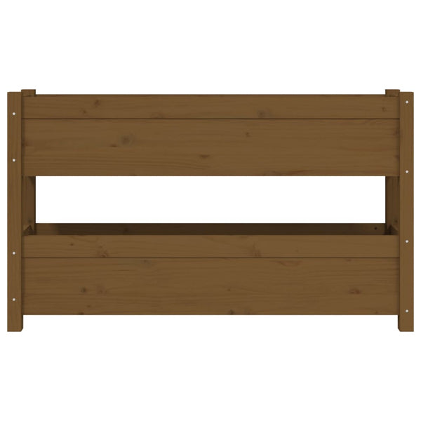 vidaXL Jardinière Bois de pin massif Marron miel 112x25x66 cm