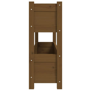 vidaXL Jardinière Bois de pin massif Marron miel 112x25x66 cm