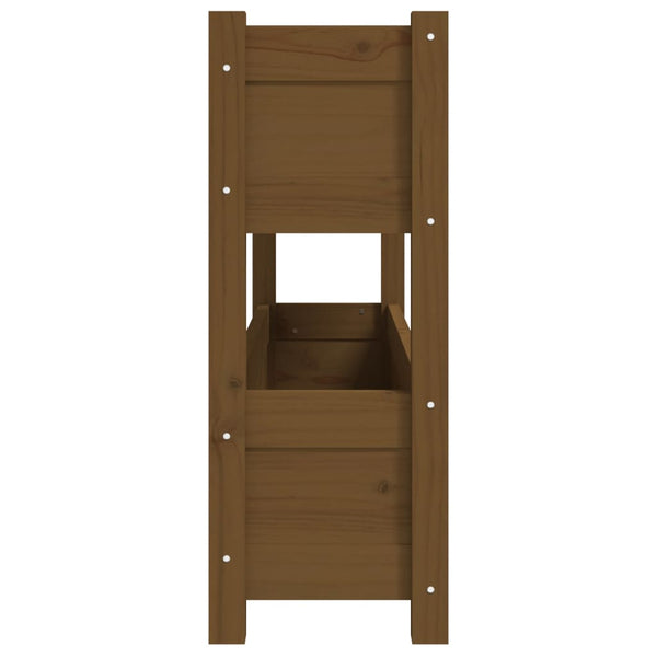 vidaXL Jardinière Bois de pin massif Marron miel 112x25x66 cm
