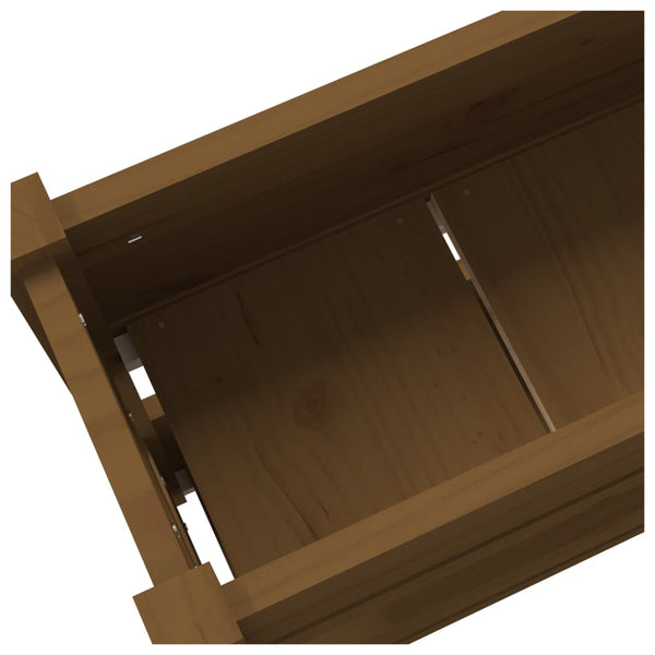 vidaXL Jardinière Bois de pin massif Marron miel 112x25x66 cm