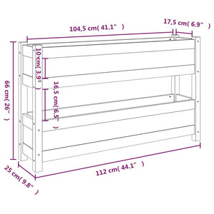 vidaXL Jardinière Bois de pin massif Marron miel 112x25x66 cm