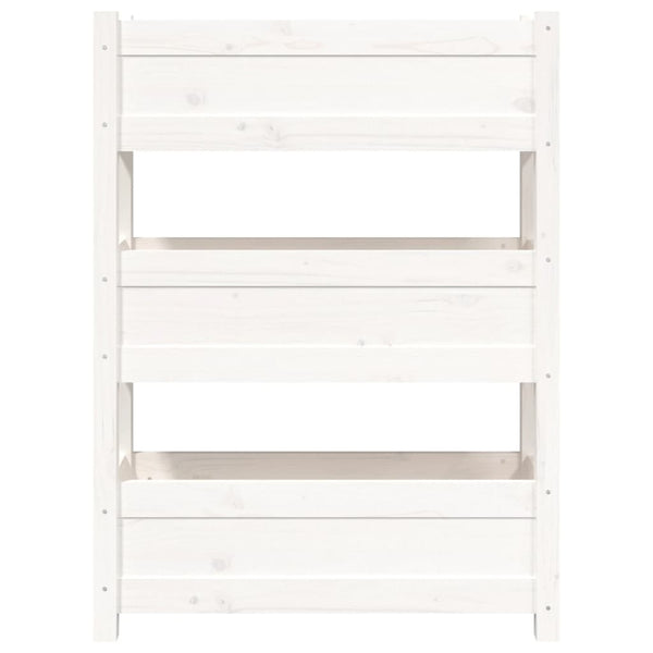 Weißer Pflanzkübel aus Kiefernholz, 77x25x104,5 cm