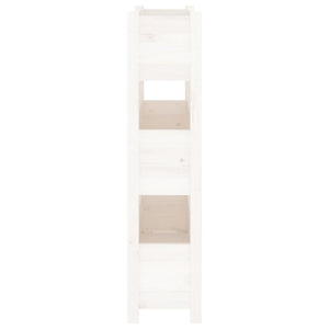 Weißer Pflanzkübel aus Kiefernholz, 77x25x104,5 cm
