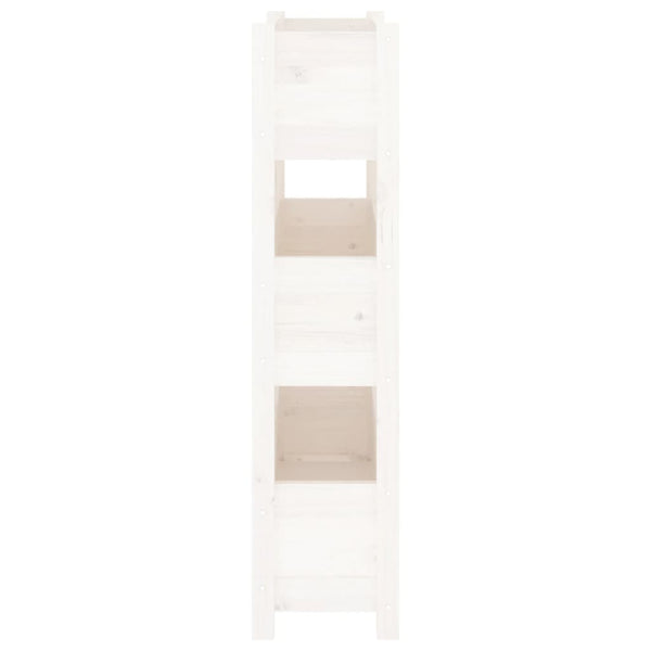 Weißer Pflanzkübel aus Kiefernholz, 77x25x104,5 cm