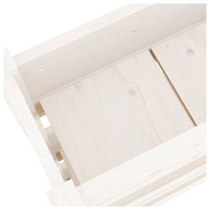 Weißer Pflanzkübel aus Kiefernholz, 77x25x104,5 cm