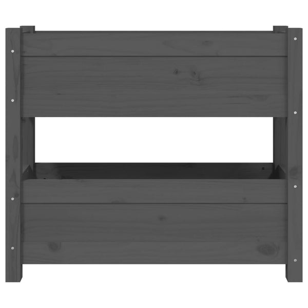 Grauer Pflanzkübel aus Kiefernholz 77x25x66 cm