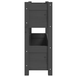 Grauer Pflanzkübel aus Kiefernholz 77x25x66 cm