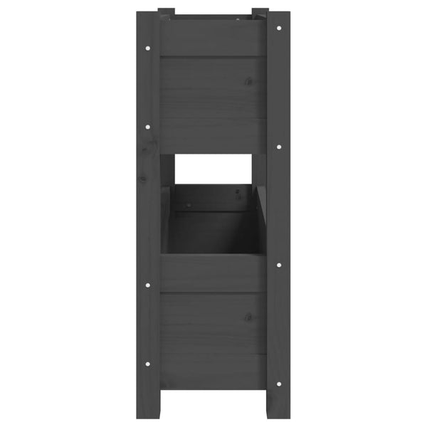 Grauer Pflanzkübel aus Kiefernholz 77x25x66 cm