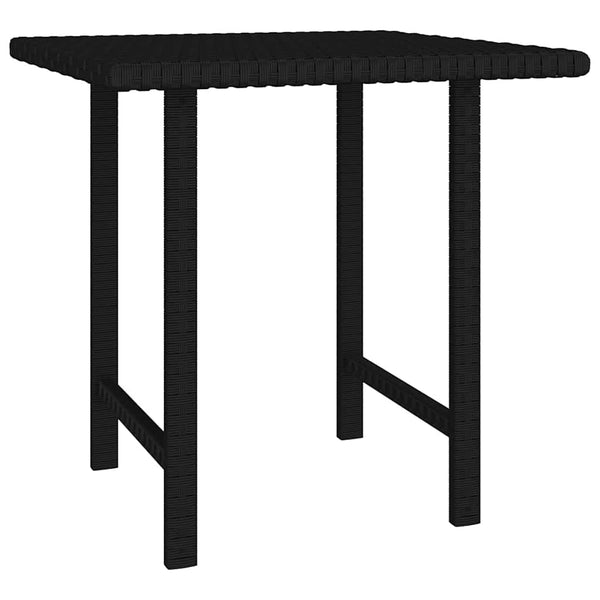 Schwarze Poly Rattan Beistelltische, 3er Set