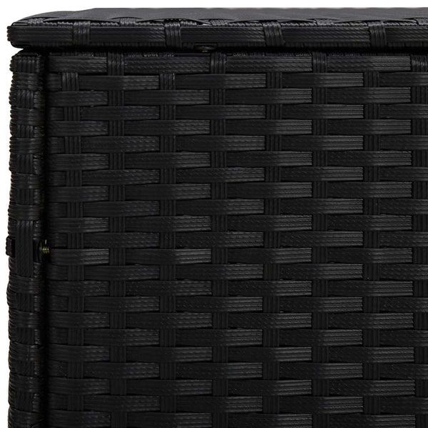Schwarze Poly Rattan Beistelltische, 3er Set