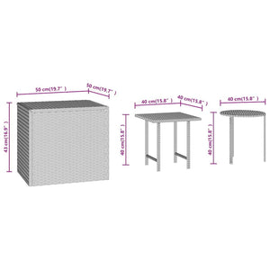 Schwarze Poly Rattan Beistelltische, 3er Set