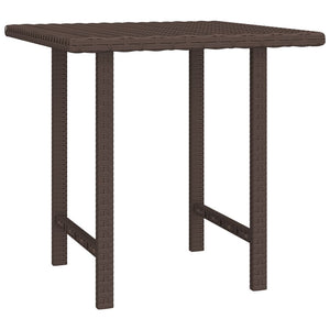 Braune Poly Rattan Beistelltische, 3er-Set