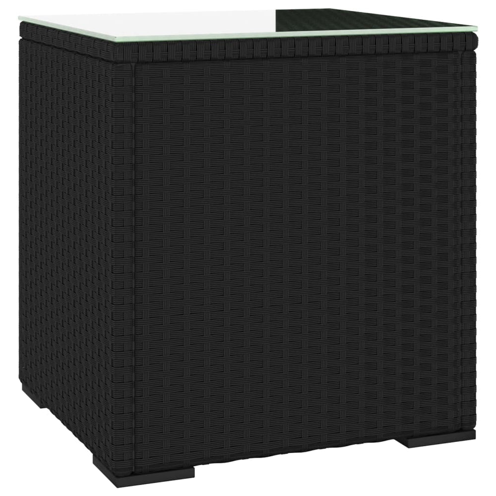Schwarzer Beistelltisch Poly Rattan 40x40,5 cm