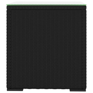 vidaXL Table d'appoint noir 40x37x40,5 cm poly rotin et verre trempé