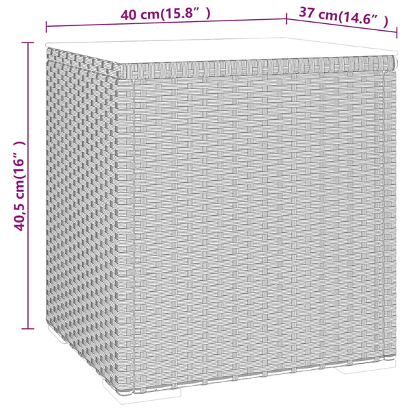 vidaXL Table d'appoint noir 40x37x40,5 cm poly rotin et verre trempé