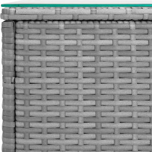 Grauer Beistelltisch Poly Rattan 40x40,5 cm