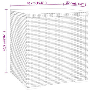 Grauer Beistelltisch Poly Rattan 40x40,5 cm