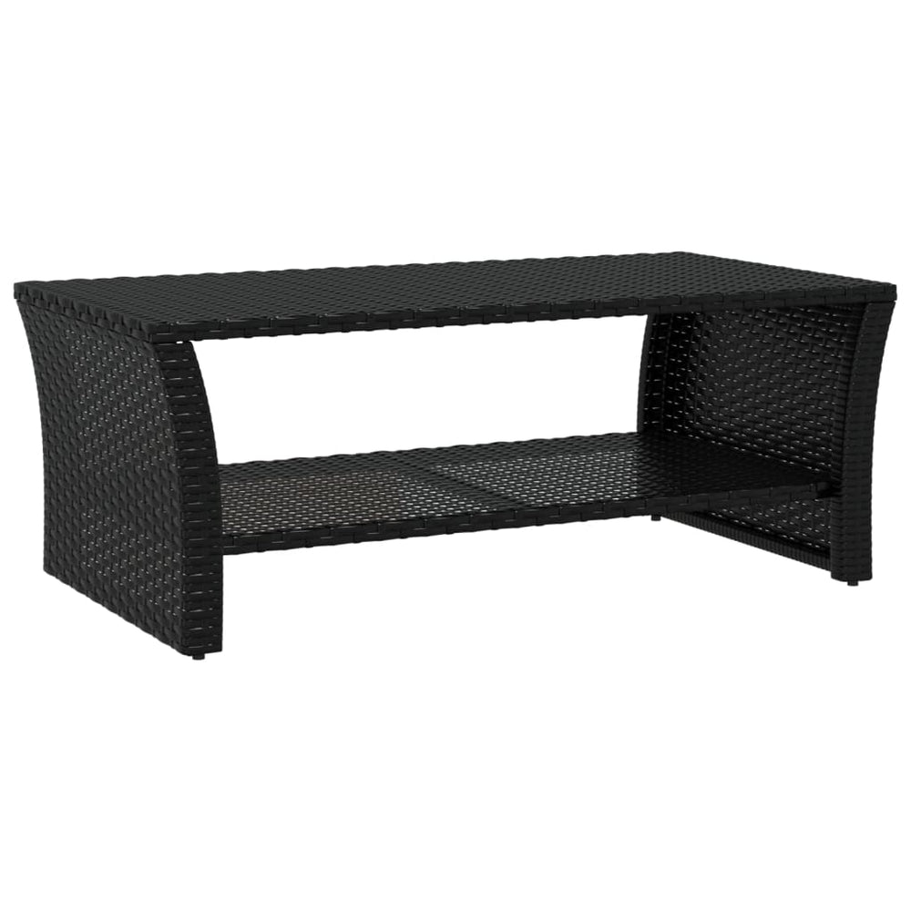 vidaXL Table basse noire 100x50x40 cm résine tressée