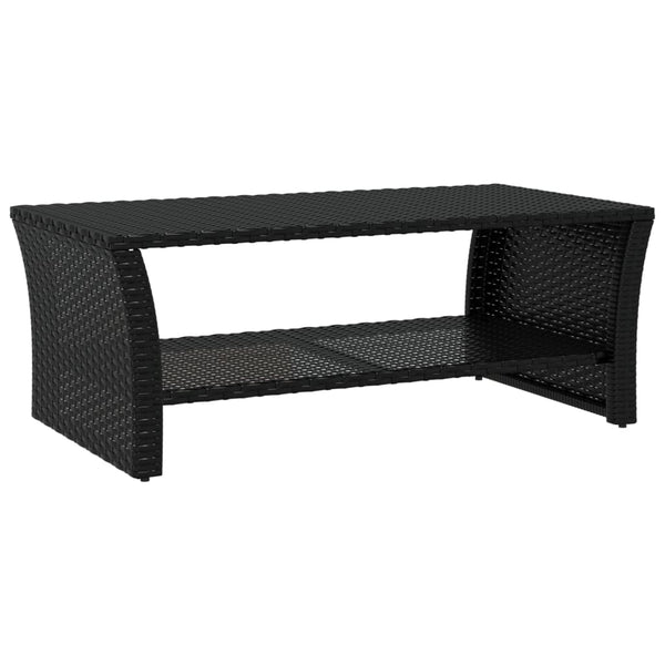 vidaXL Table basse noire 100x50x40 cm résine tressée