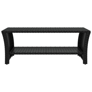 vidaXL Table basse noire 100x50x40 cm résine tressée