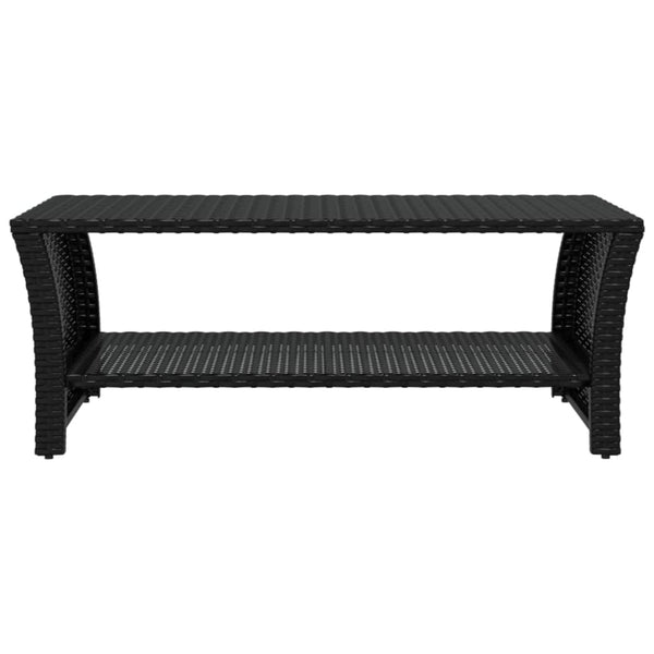 vidaXL Table basse noire 100x50x40 cm résine tressée