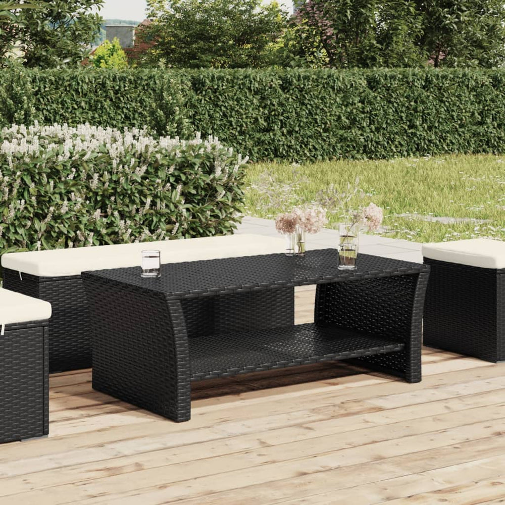 vidaXL Table basse noire 100x50x40 cm résine tressée
