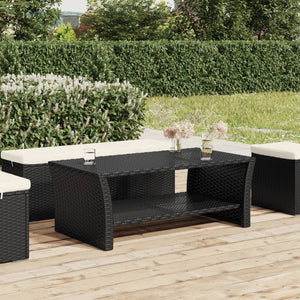 vidaXL Table basse noire 100x50x40 cm résine tressée