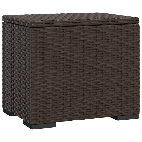 Brauner Poly Rattan Hocker mit Kissen 40x30x40 cm