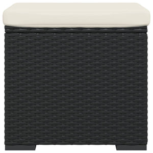 Hocker mit Kissen, 2er-Set, Schwarz