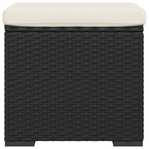 Hocker mit Kissen, 2er-Set, Schwarz