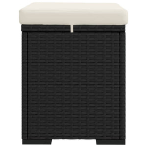 Hocker mit Kissen, 2er-Set, Schwarz