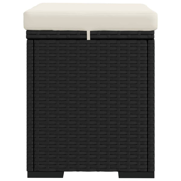 Hocker mit Kissen, 2er-Set, Schwarz