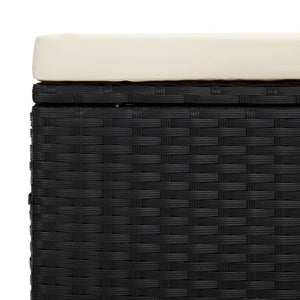 Hocker mit Kissen, 2er-Set, Schwarz