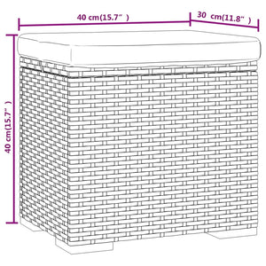 Hocker mit Kissen, 2er-Set, Schwarz