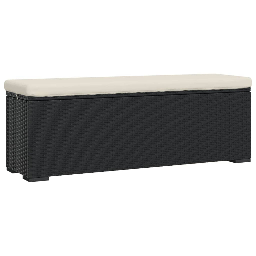 Hockerbank Schwarz mit Sitzkissen, 110 cm