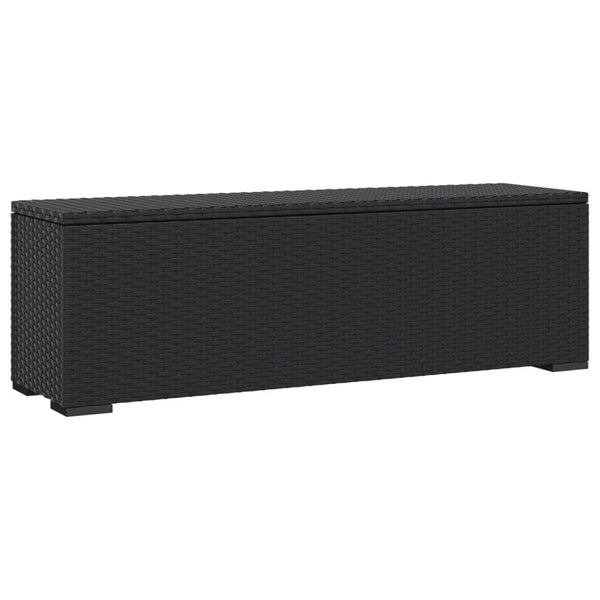 Hockerbank Schwarz mit Sitzkissen, 110 cm