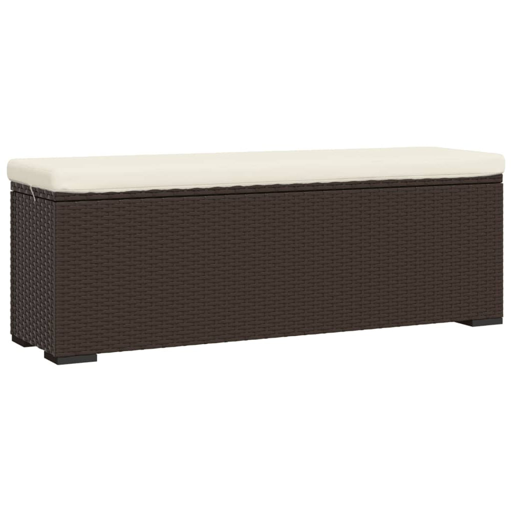 Hockerbank Braun mit Sitzkissen, 110 cm
