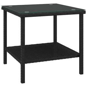 Schwarzer Beistelltisch 45x45 cm Poly Rattan