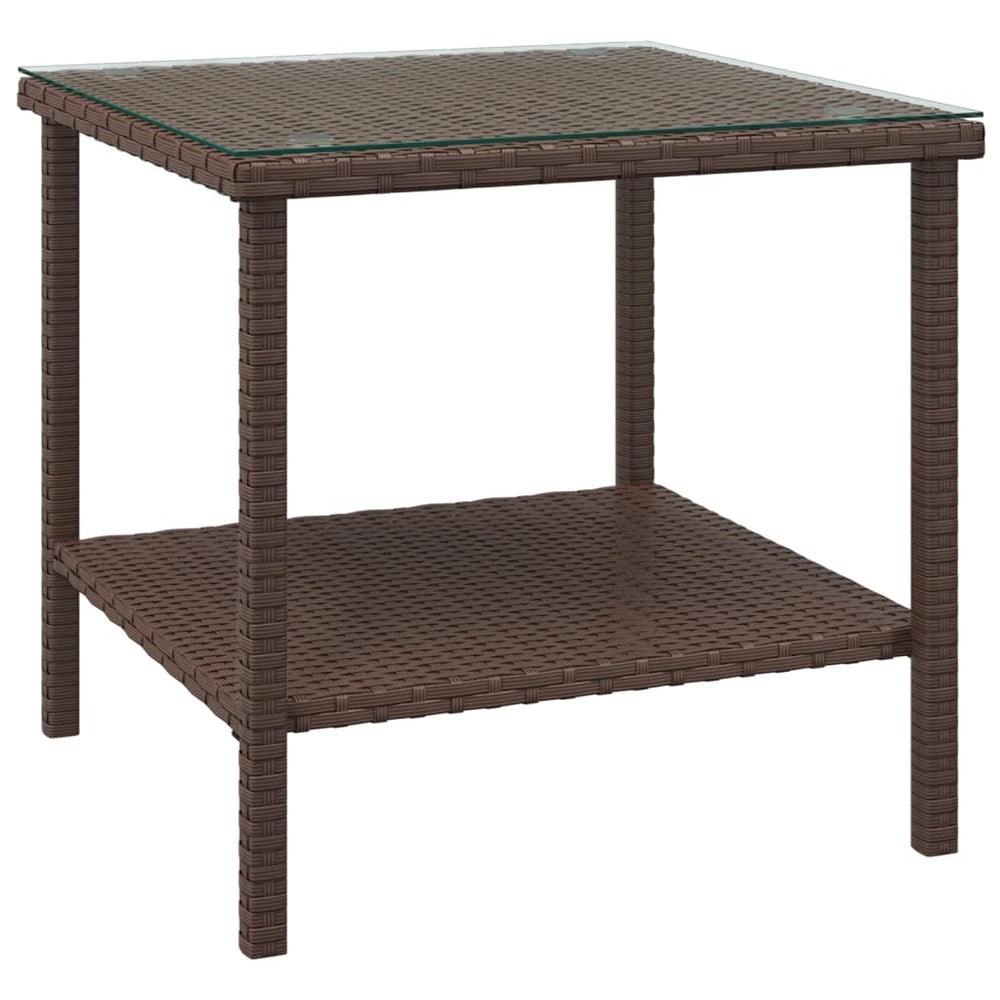 Beistelltisch Braun 45x45 cm Poly Rattan