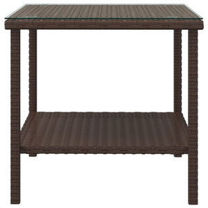 Beistelltisch Braun 45x45 cm Poly Rattan