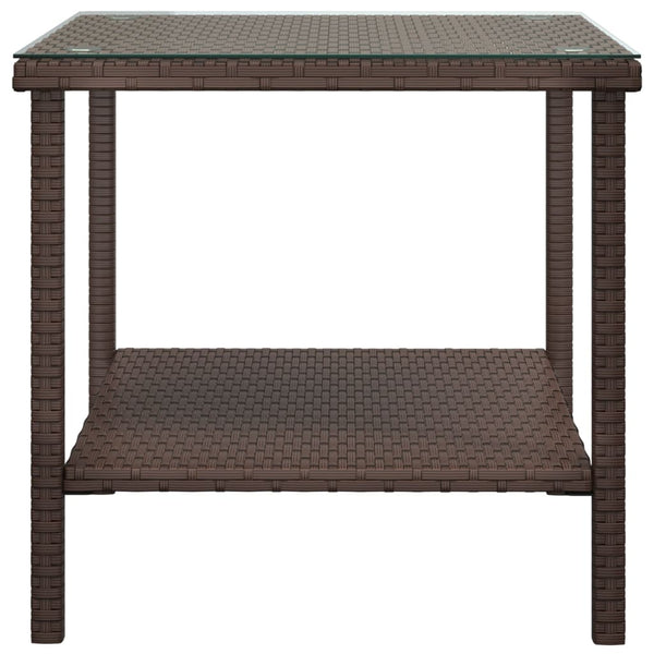 Beistelltisch Braun 45x45 cm Poly Rattan